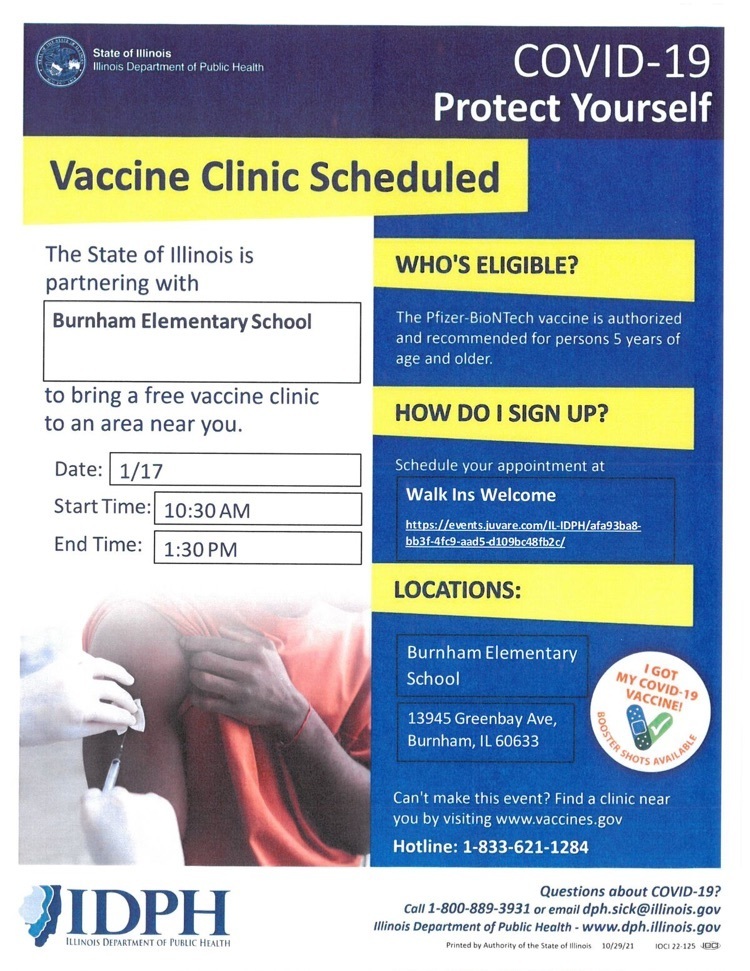 Burnham Vaccination clinic 1/17/22