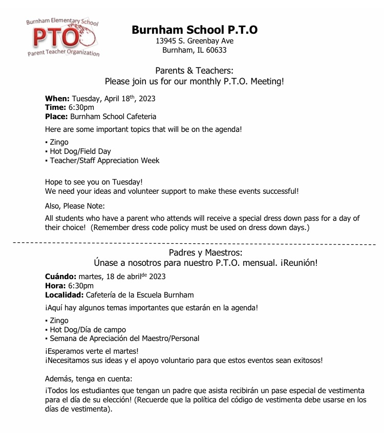 PTO meeting